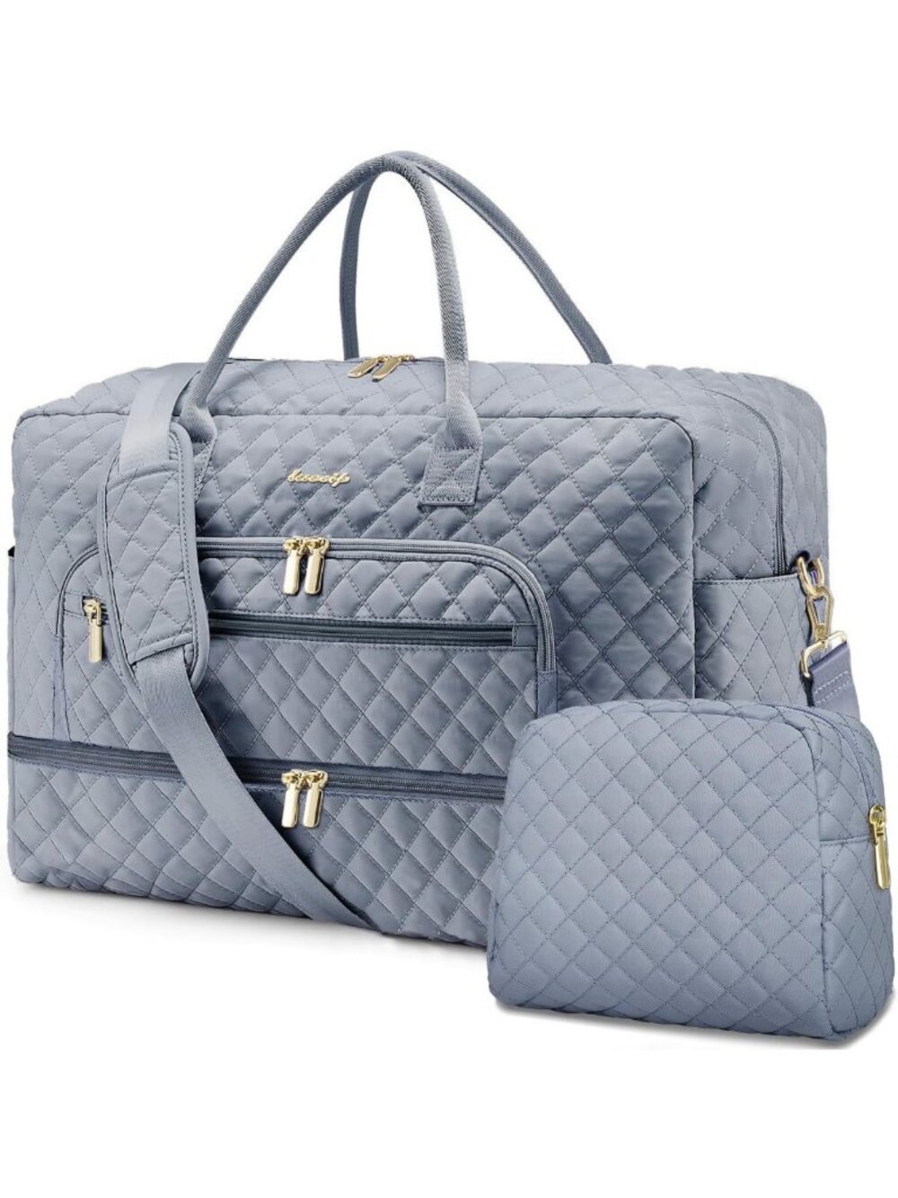 Spacious Travel Duffle Bag for Women, Weekender with Shoe Compartment & Wet